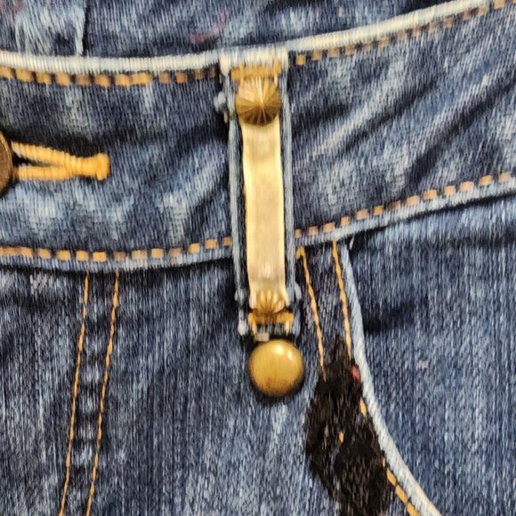 Moiselle Vintage Embellished Flared Jeans with Floral Beading - Approx. Size 32 - Picture 6 of 12